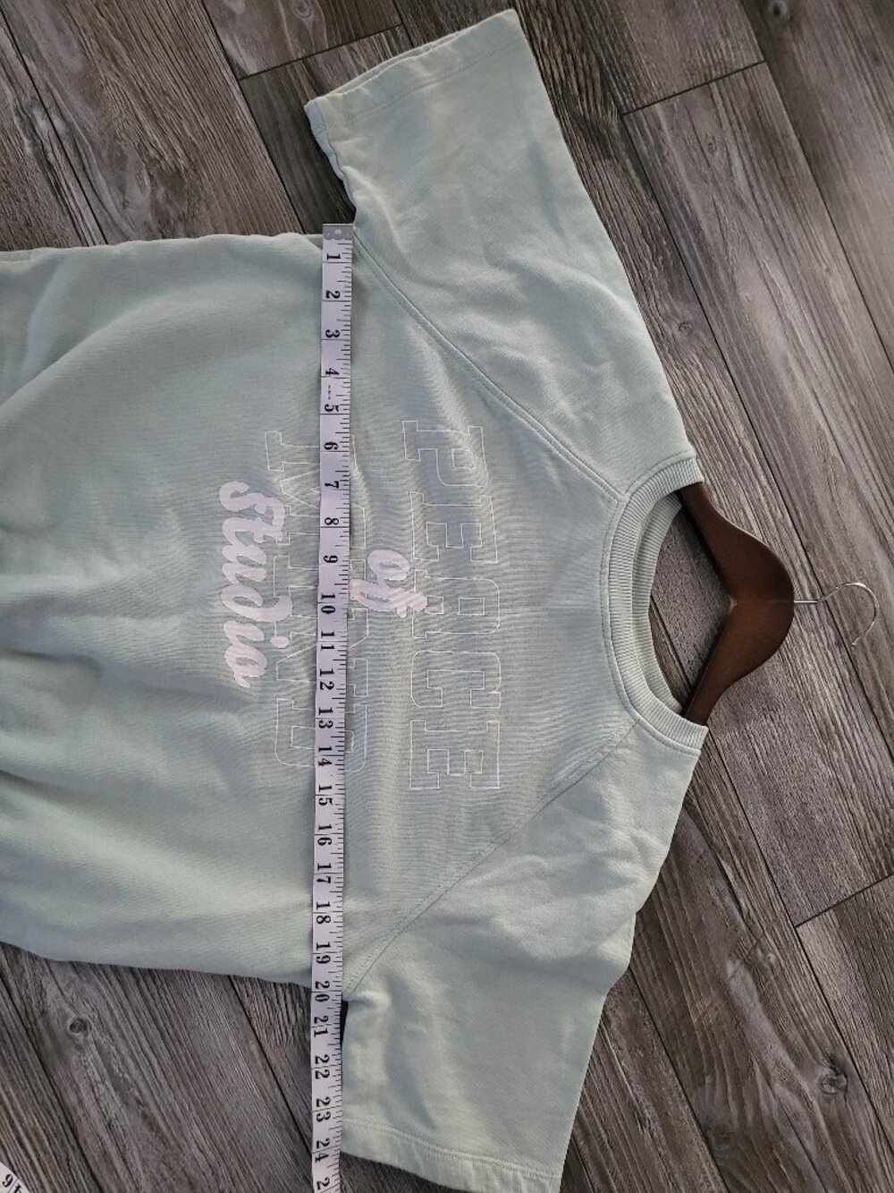 Short Sleeve Sweatshirt Green M Peace of Mind Studio - Picture 5 of 9